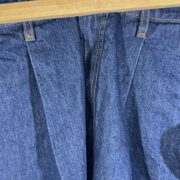SNACKS! PUSH POP PLEATED NERDY HIGH WAIST WIDE LEG JEANS SIZE 32 DENIM COLDBREW - Picture 7 of 9